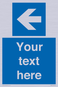 Custom Mandatory directional sign, blue arrow left